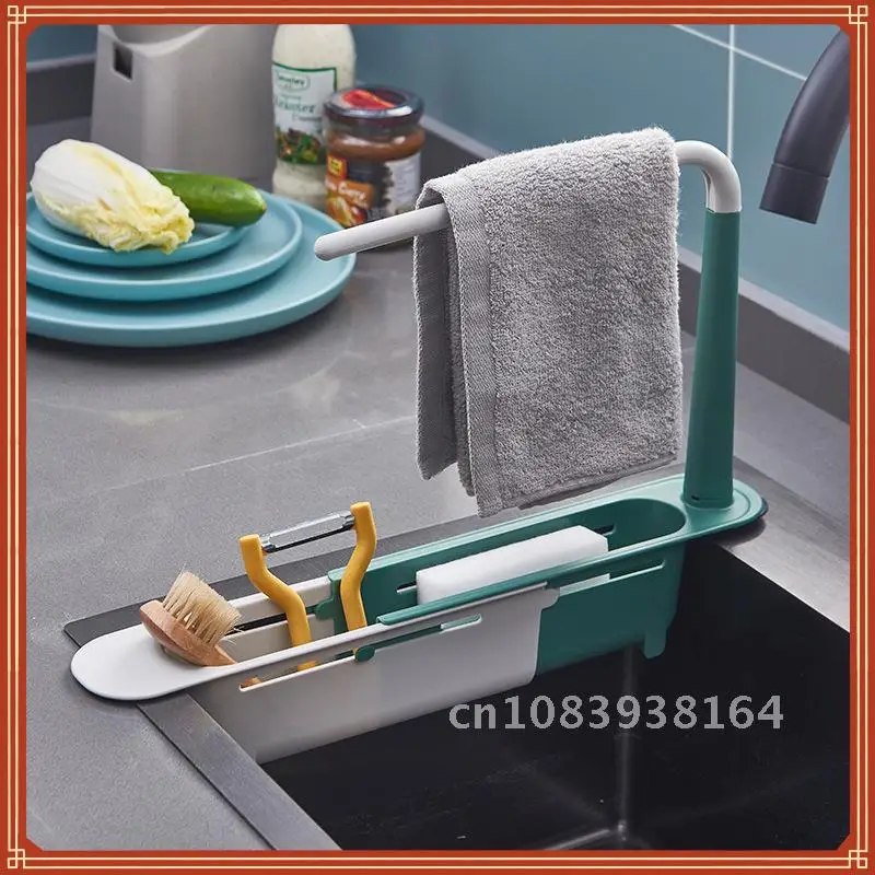 

Sink Shelf Telescopic Kitchen Sinks Soap Sponge Holder Organizer Drain Rack Storage Basket Kitchen Gadgets Accessories Tool