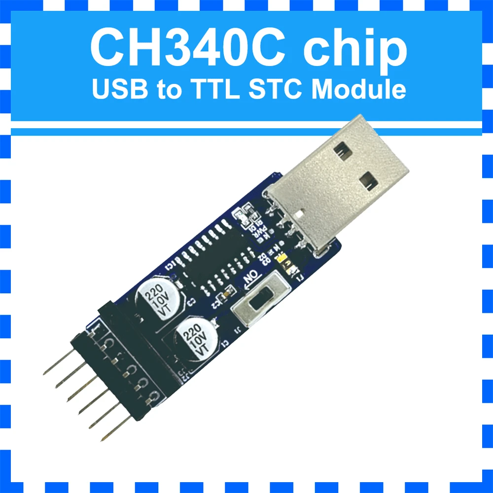 USB to Serial USB to TTL CH340C Module with STC Microcontroller Download Adapter with Indicator and Power Switch
USB to Serial USB to TTL CH340C Module with STC Microcontroller Download Adapter with Indicator and Power Switch