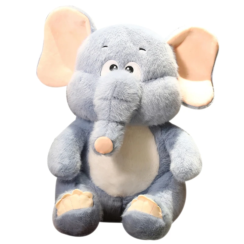 

Cute Super Soft Fluffy Blue Elephant Plush Toys Cartoon Stuffed Animals Kawaii Long Nose Elephants Doll Throw Pillow Xmas Gifts