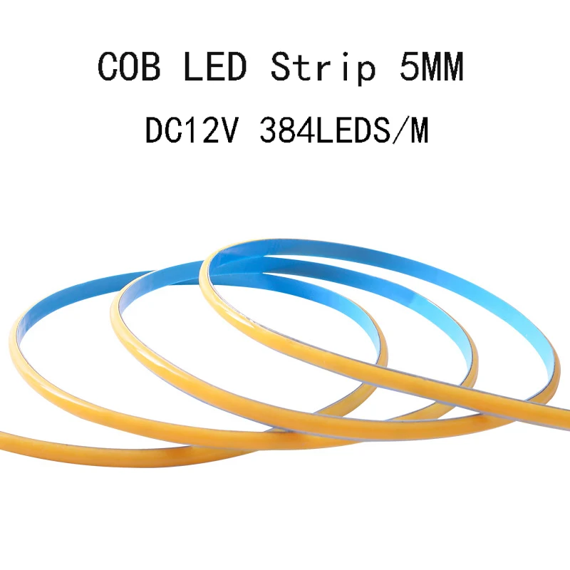 5mm Thin 12V COB Led Strip FCOB RA90 Soft 0.5M 1M 2M 3M 4M 5M 384LEDs/M IP67 Waterproof Flexible LED Strip Light Bar Tape Diode
5mm Thin 12V COB Led Strip FCOB RA90 Soft 0.5M 1M 2M 3M 4M 5M 384LEDs/M IP67 Waterproof Flexible LED Strip Light Bar Tape Diode