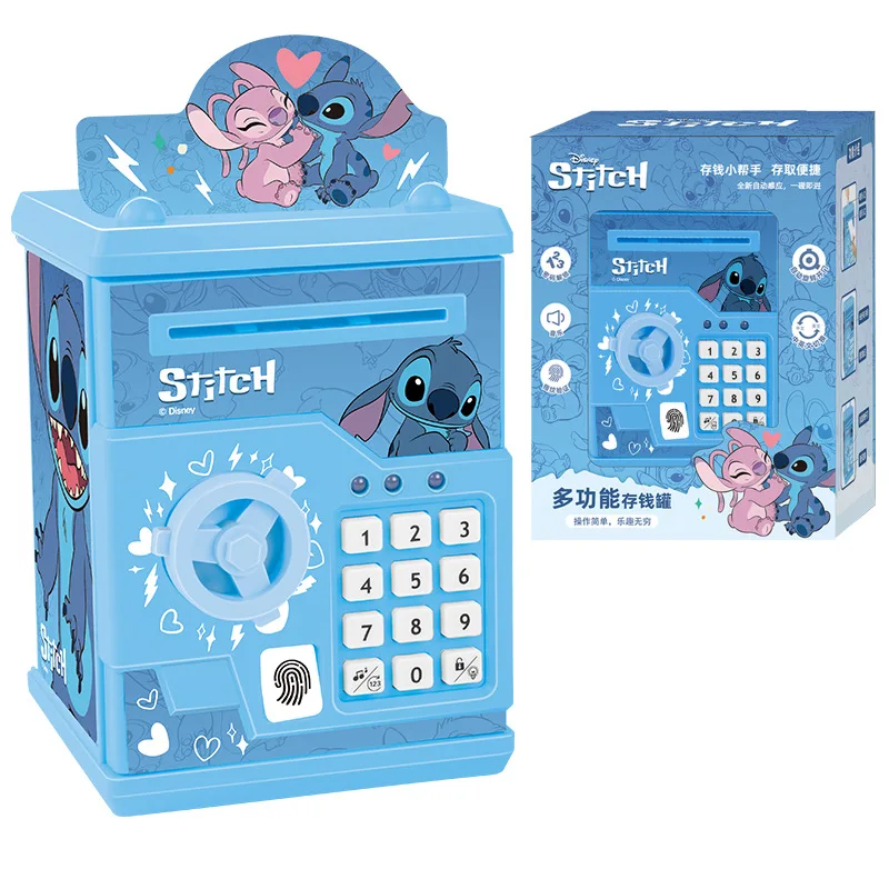 

Original Disney girls frozen 2 fingerprint piggy bank boys Stitch bear password box storage box girl gift Creativity toy