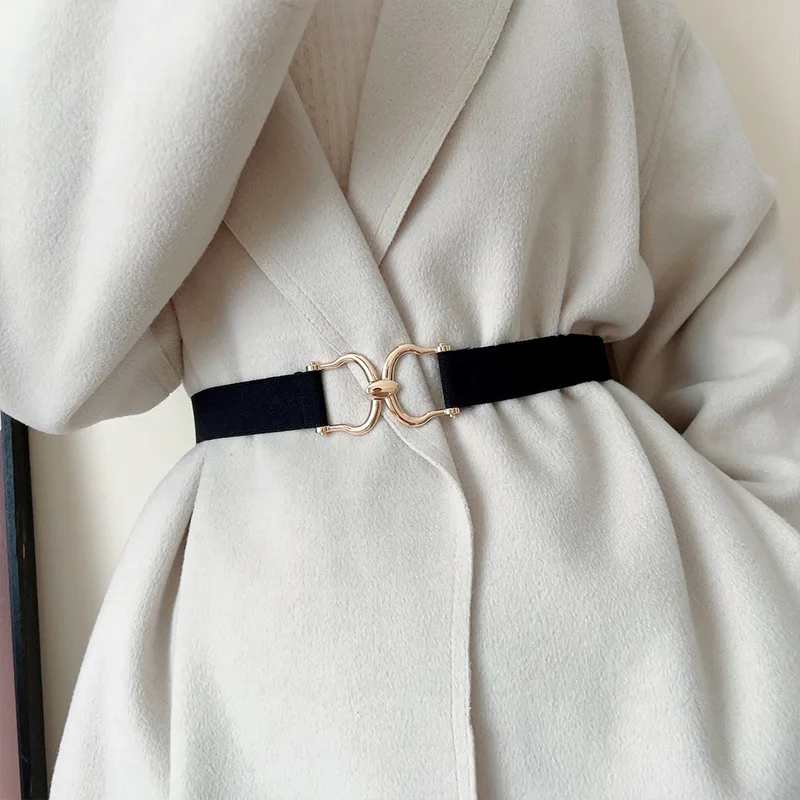 Wide Gold Metal Buckle Belt For Women Lady Retro Solid Color Elastic Skinny Waist Belts Simple Dress Shirt Decorative Waistband
Wide Gold Metal Buckle Belt For Women Lady Retro Solid Color Elastic Skinny Waist Belts Simple Dress Shirt Decorative Waistband