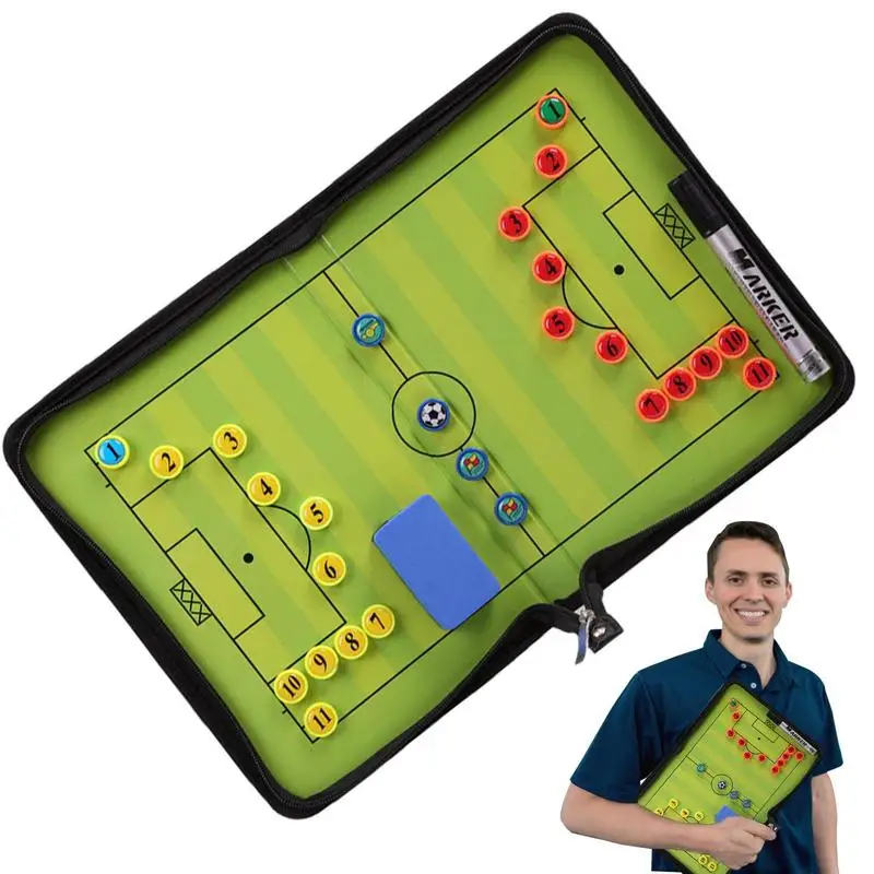 

Soccer Board Coaches Clipboard Magnetic Strategy Board Erasable Waterproof Foldable Magnetic Soccer Clipboard Sports Coaching