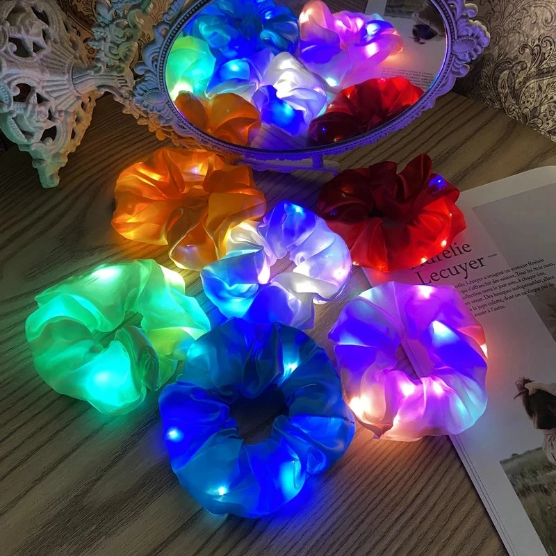 Led Luminous Elastic HairBands Women Hair Rope Satin Scrunchies Glow Hair Accessories Halloween Christmas Party Headwear
Led Luminous Elastic HairBands Women Hair Rope Satin Scrunchies Glow Hair Accessories Halloween Christmas Party Headwear