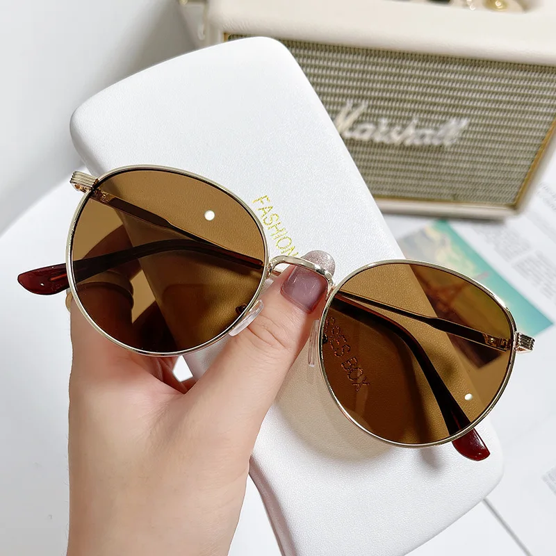 

LONSY Round Metal Classic Sunglasses Women Vintage Brand Designer Small Oval Sun Glasses For Female Shades Female Eyewear UV400