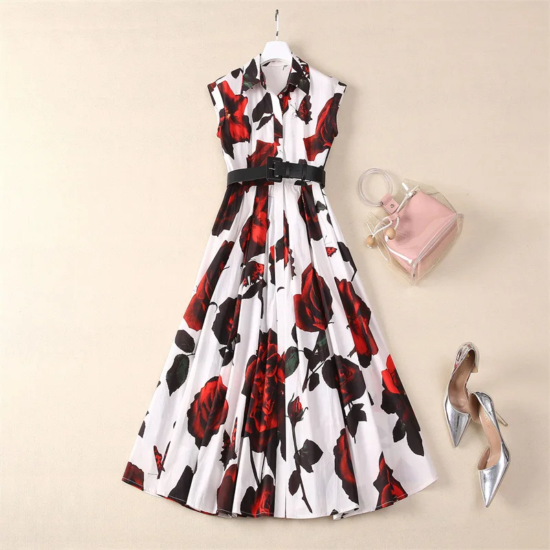Женское плиссированное платье с поясом, хлопковое платье без рукавов в европейском и американском стиле с отложным воротником и принтом красных роз, XXL, лето 2024
Женское плиссированное платье с поясом, хлопковое платье без рукавов в европейском и американском стиле с отложным воротником и принтом красных роз, XXL, лето 2024