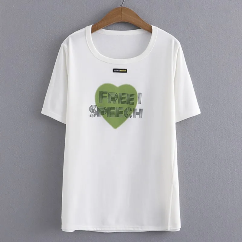 Plus Size Basic T-Shirt Women 2023 Summer Green Love Print O-Neck Tees Labeling Slit Short Sleeve Tops Oversized Curve Clothes
Plus Size Basic T-Shirt Women 2023 Summer Green Love Print O-Neck Tees Labeling Slit Short Sleeve Tops Oversized Curve Clothes