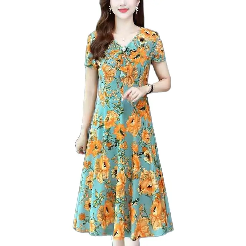 2023 New Summer Fashion Slim Dress Ladies Printed Short Sleeve Temperament Large Size Leisure Noble Skirt Women Tide.
2023 New Summer Fashion Slim Dress Ladies Printed Short Sleeve Temperament Large Size Leisure Noble Skirt Women Tide.