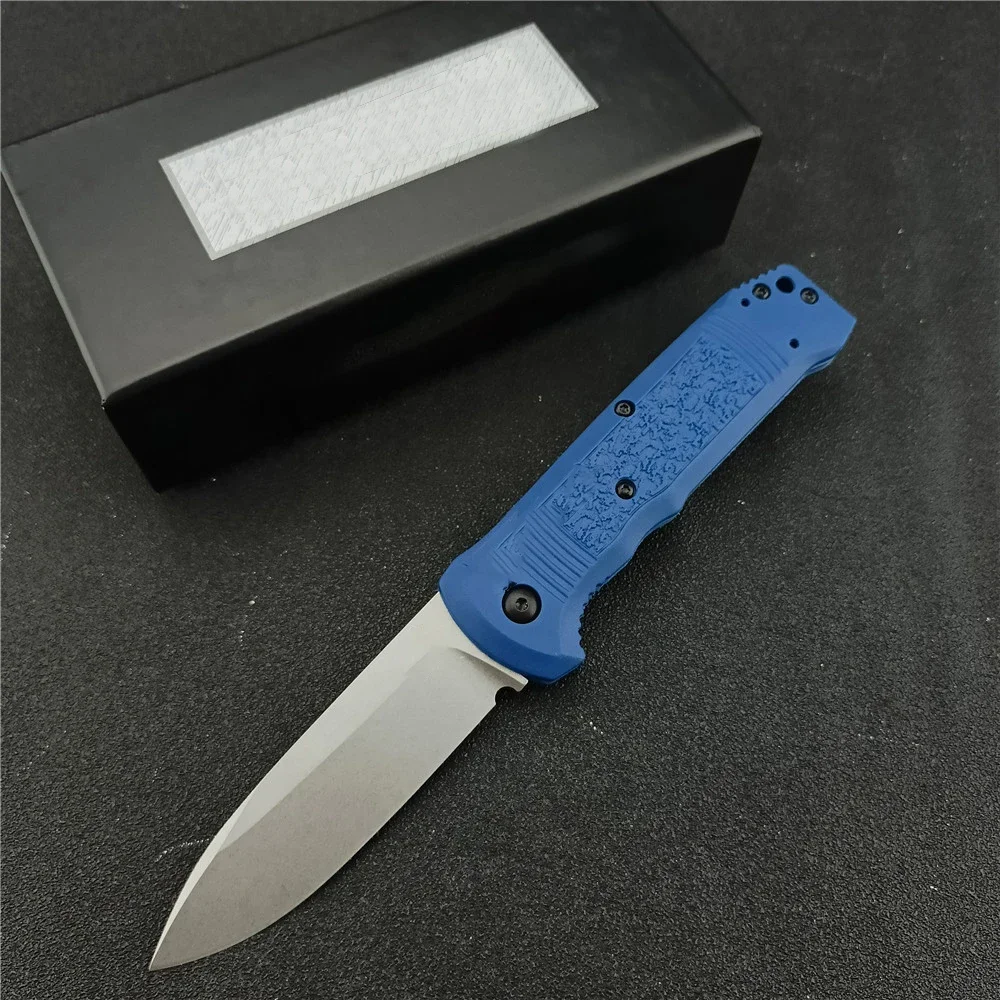

BM 4400 Casbah AU TO Folding Knife 3.4" D2 Drop Point Blade Blue Nylon Brazing Handles Pocket Knife Survival Self Defense Tools