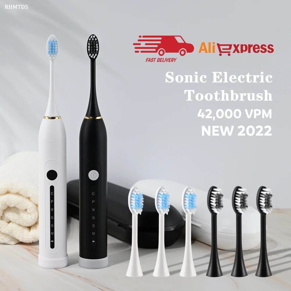 Sonic Electric Toothbrush USB Charging Smart Toothbrush 6 Modes IPX7 Waterproof Replaceable Brush Head Set Electric Toothbrush
Sonic Electric Toothbrush USB Charging Smart Toothbrush 6 Modes IPX7 Waterproof Replaceable Brush Head Set Electric Toothbrush
