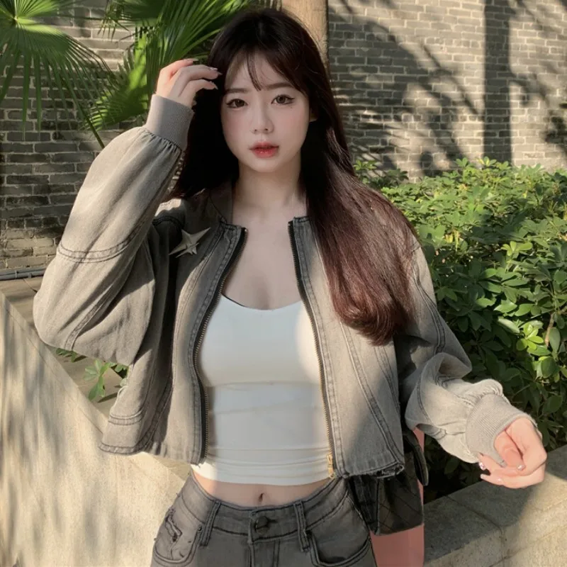 2023 Autumn New Coat For Women Washing Make Old Solid Decoration Chaqueta Appear Thin Niche Zipper Versatile Free Shippin
2023 Autumn New Coat For Women Washing Make Old Solid Decoration Chaqueta Appear Thin Niche Zipper Versatile Free Shippin