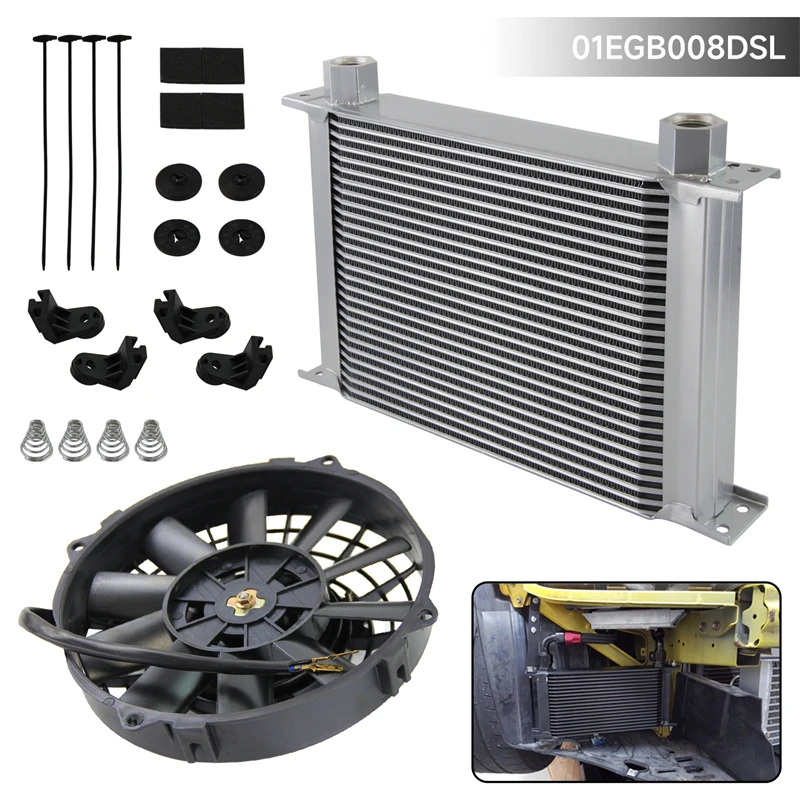 AN10 Universal 28 Row Engine Female 7/8-14 Oil Cooler + 7" Electric Fan Silver For Volvo
AN10 Universal 28 Row Engine Female 7/8-14 Oil Cooler + 7" Electric Fan Silver For Volvo