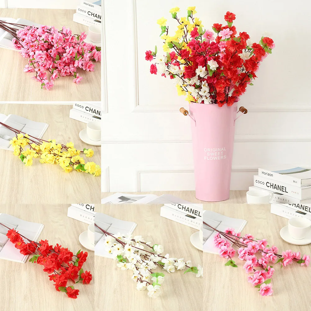 Silk Peach Blossom Plum Blossom Branch Artificial Cherry Flower Fake Flower Ornament Home Office Christmas Wedding Party Decor
Silk Peach Blossom Plum Blossom Branch Artificial Cherry Flower Fake Flower Ornament Home Office Christmas Wedding Party Decor
