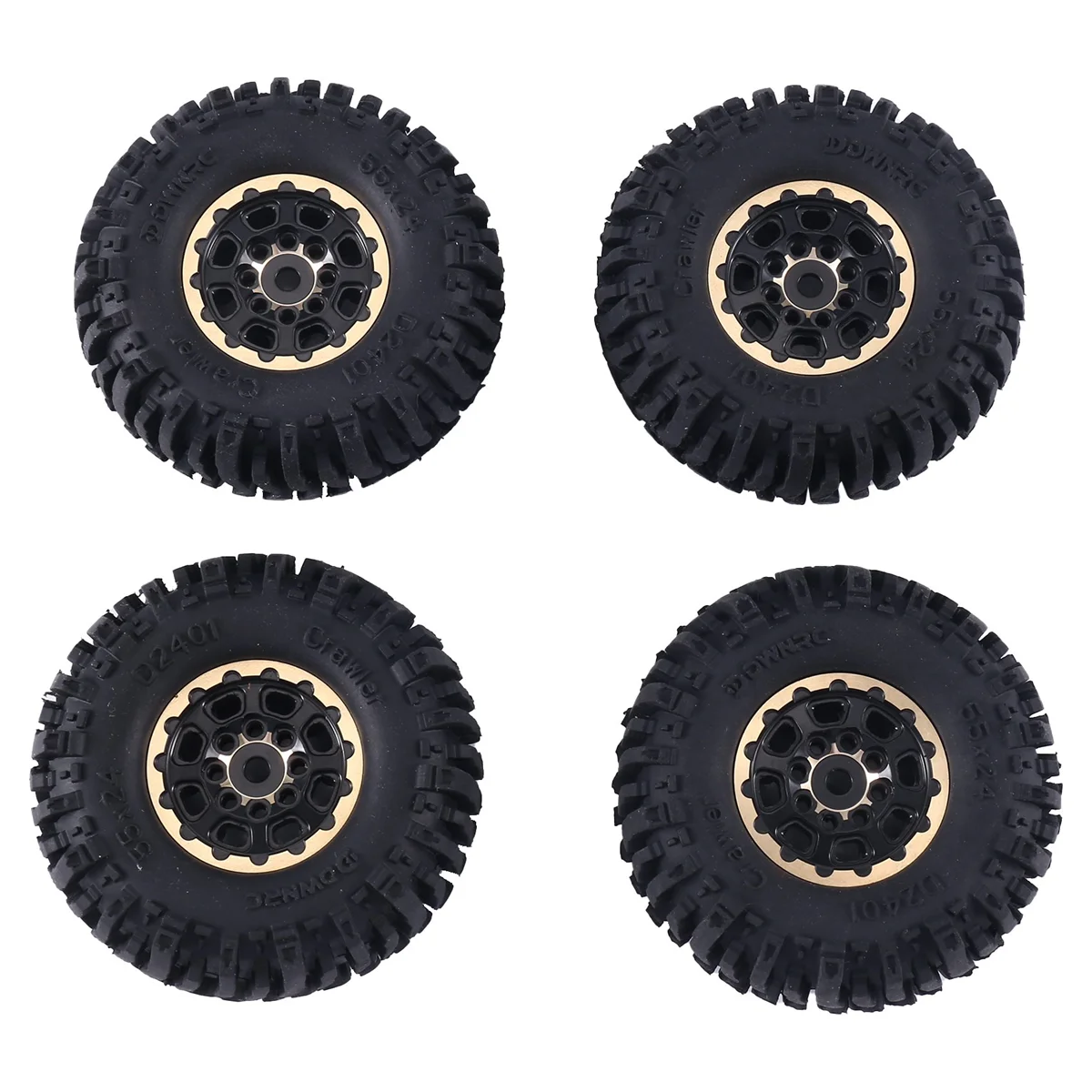 4Pcs 55X22Mm 1.0 Brass Wheel Rim Rubber Tire for 1/18 1/24 RC Crawler Car Axial SCX24 AX24 FMS FCX24 TRX4M Upgrade Parts
4Pcs 55X22Mm 1.0 Brass Wheel Rim Rubber Tire for 1/18 1/24 RC Crawler Car Axial SCX24 AX24 FMS FCX24 TRX4M Upgrade Parts
