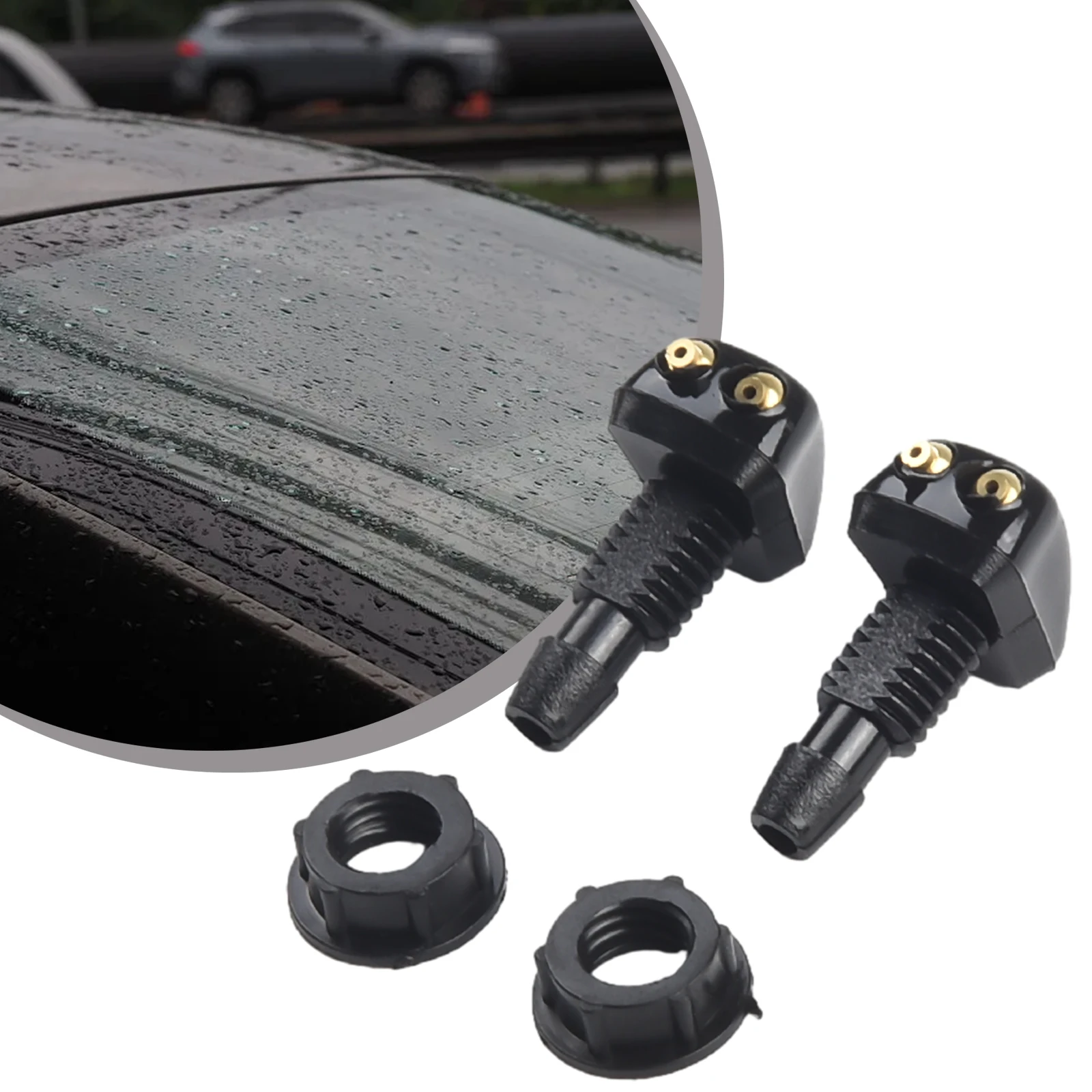 

Washer Jet Washer Wiper Nozzle Car Accessories Dual Holes 2PCS ABS Plastic Anti-corrosion Car Windscreen Durable