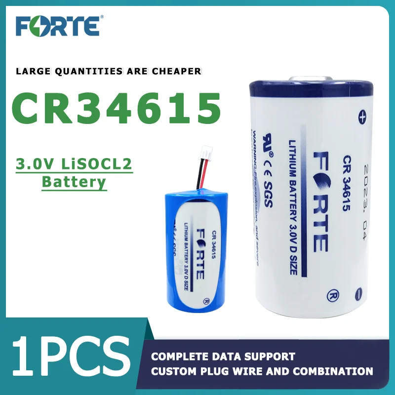 Литий-марганцевый аккумулятор FORTE CR34615 3 в для воды, электроэнергии, измерительных приборов, газосчетчиков, расходомеров, батарей
Литий-марганцевый аккумулятор FORTE CR34615 3 в для воды, электроэнергии, измерительных приборов, газосчетчиков, расходомеров, батарей