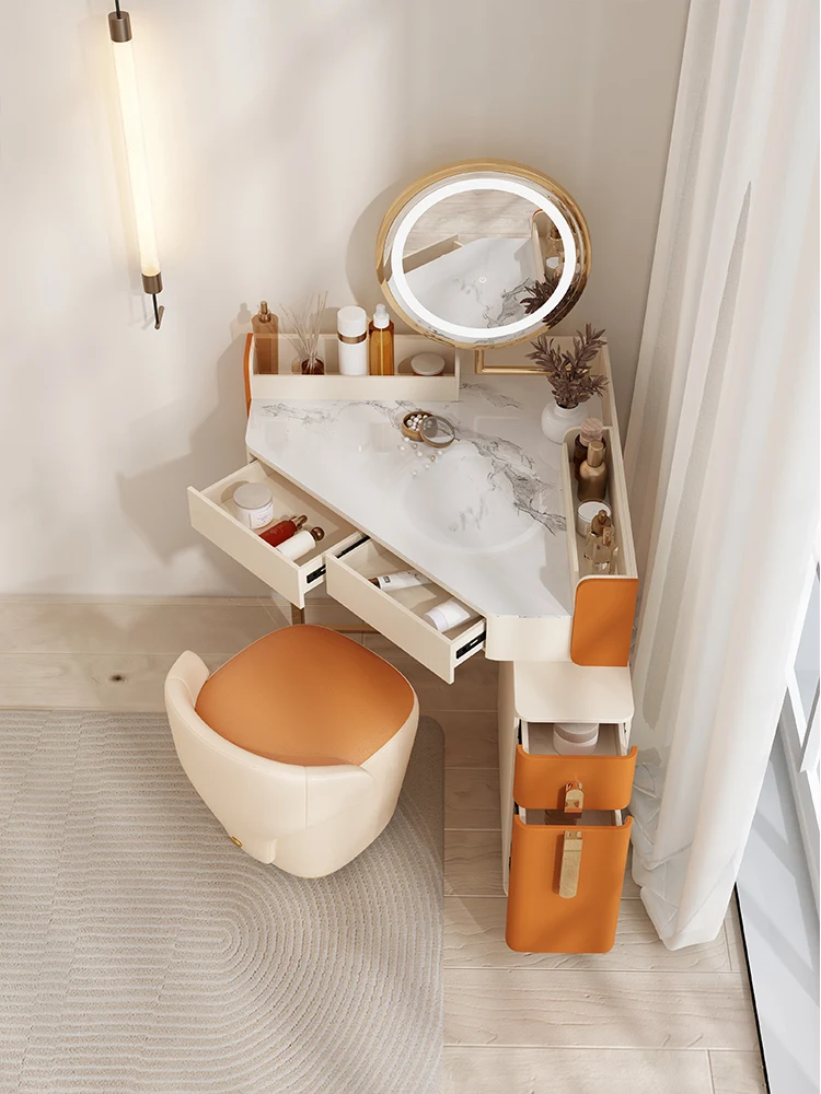 Corner triangle corner dresser light luxury modern girl bedroom household vanity table with mirror
Corner triangle corner dresser light luxury modern girl bedroom household vanity table with mirror