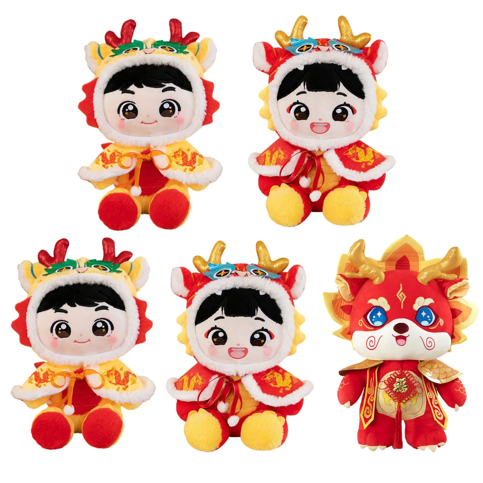 

Китайская Новогодняя плюшевая кукла, мультяшное уютное украшение 2024, Новый Год Дракона для дома, праздника, дня рождения, детская игрушка, фестиваль