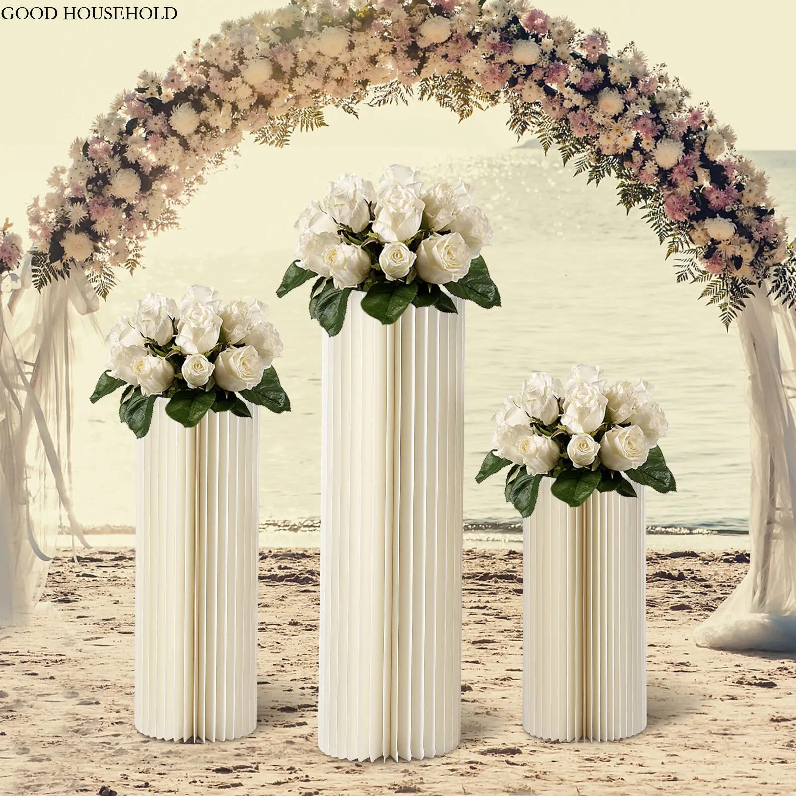 

Wedding Centerpieces: 3 Pcs 60cm+80cm+100cm Tall Flower Stand Centerpiece Stands Display Rack for Weddings Party Decoration