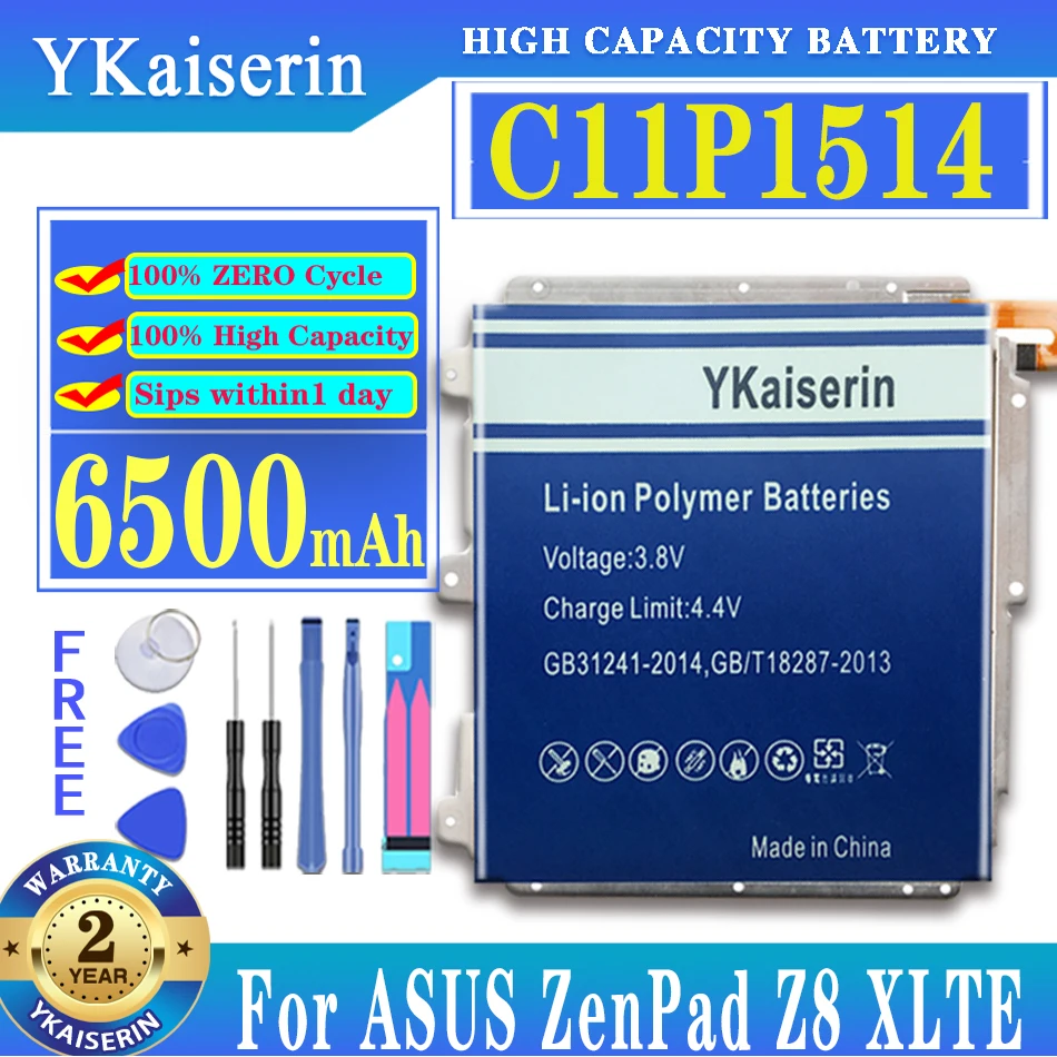 YKaiserin Battery 6500mAh C11P1514 for Asus ZenPad 3 ZenPad3 8.0, Zenpad Z8, ZenPad Z8 XLTE, ZT581KL, P008, Z581KL Batteria
YKaiserin Battery 6500mAh C11P1514 for Asus ZenPad 3 ZenPad3 8.0, Zenpad Z8, ZenPad Z8 XLTE, ZT581KL, P008, Z581KL Batteria