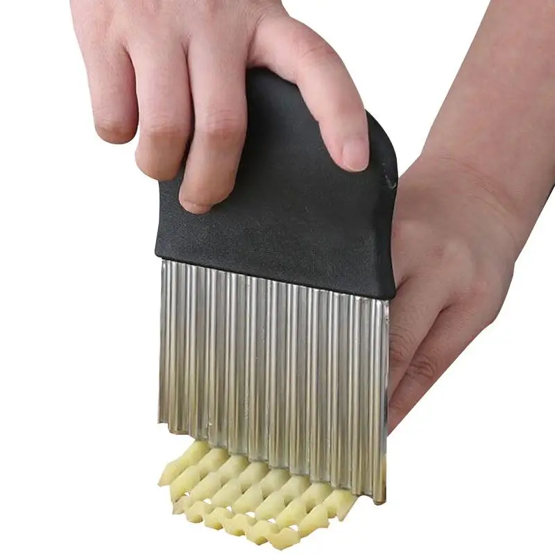 Potato Chips Cutter Wavy French Fry Cutter Stainless Steel Wavy Potato Slicer Handheld Wavy Vegetable Cutting Knife Kitchen Tool
Potato Chips Cutter Wavy French Fry Cutter Stainless Steel Wavy Potato Slicer Handheld Wavy Vegetable Cutting Knife Kitchen Tool