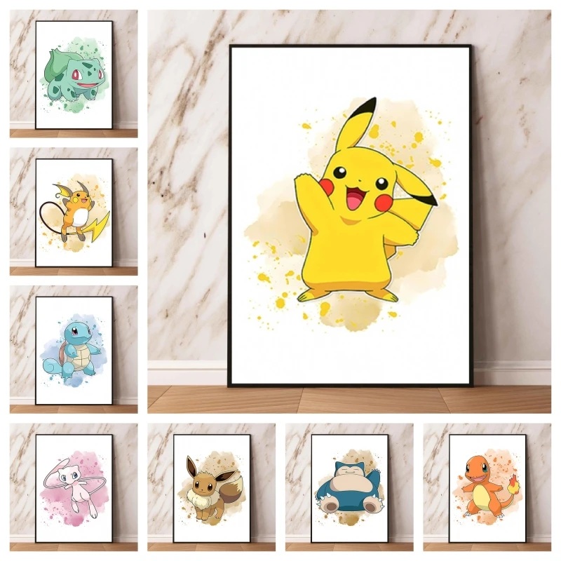 

Canvas Printing Pokemon Bulbasaur Poster Toys Wall Stickers Hanging Living Room Modular Prints Cartoon Character Picture