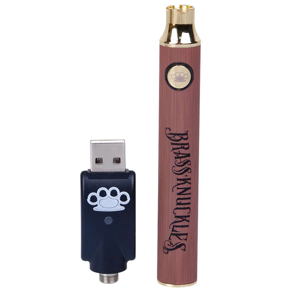 New Brass Knuckles Cartridges Battery Mod 900mAh Capacity Adjustable 3.2V-3.7V-4.1V ALL 510 Thread USB Charger E-Cigarette Mods
New Brass Knuckles Cartridges Battery Mod 900mAh Capacity Adjustable 3.2V-3.7V-4.1V ALL 510 Thread USB Charger E-Cigarette Mods