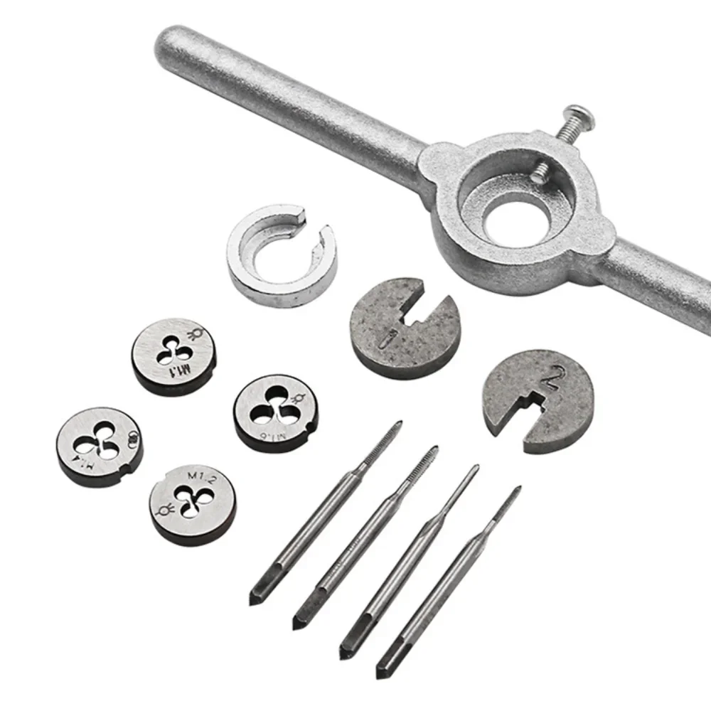 

Metric M1-M1.6 Micro Hand Thread Tapping Die Twister Assembly 10Pcs High-speed Steel 6542 Mini Tap Wrench Set