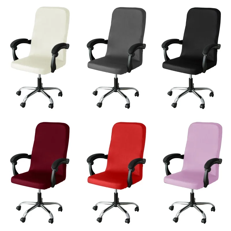 

Spandex Office Chair Cover Solid Color Computer Chair Covers Elastic Boss Armchair Slipcover for Living Room Study Gaming Chair
