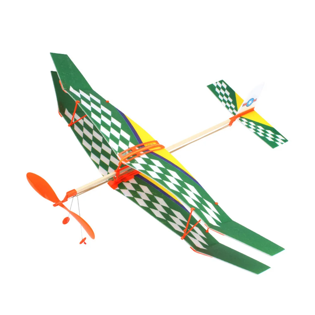 

2pcs Rubber Band Powered Aircraft Glider Materials DIY Assembled Glider Model Handcraft Materials Set Educational Toy (Random
