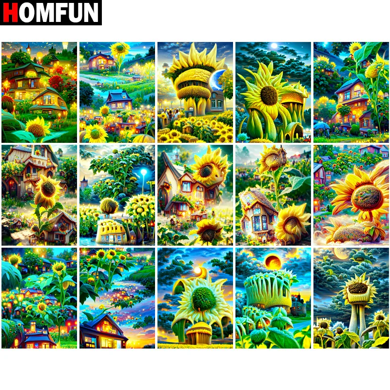 HOMFUN Diy 5d Diamond Painting "Scenery Sunflower" Cross Stitch Square Round Diamond Embroidery Handwork Rhinestone Art
HOMFUN Diy 5d Diamond Painting "Scenery Sunflower" Cross Stitch Square Round Diamond Embroidery Handwork Rhinestone Art