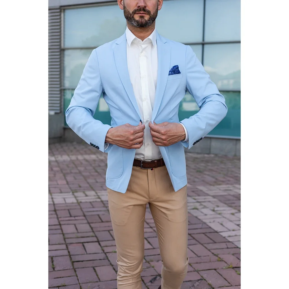 Fashion New Men's Casual Boutique Single Breasted Sky Blue Blazer Khaki Trousers 2 Pieces(Jacket+ Pants)
Fashion New Men's Casual Boutique Single Breasted Sky Blue Blazer Khaki Trousers 2 Pieces(Jacket+ Pants)