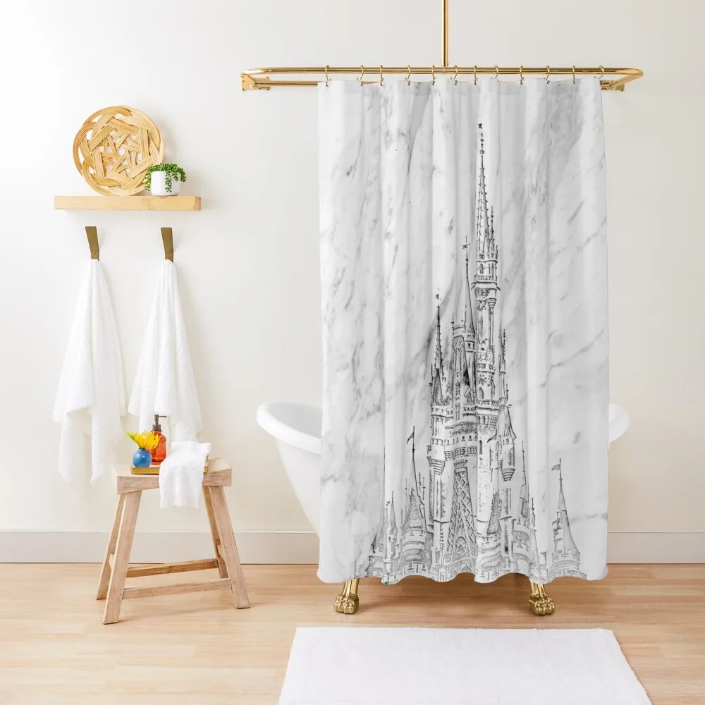 

Magic Castle Marble Carving Shower Curtain Modern Showers For Bathroom Bathroom Shower Curtains For Bathroom