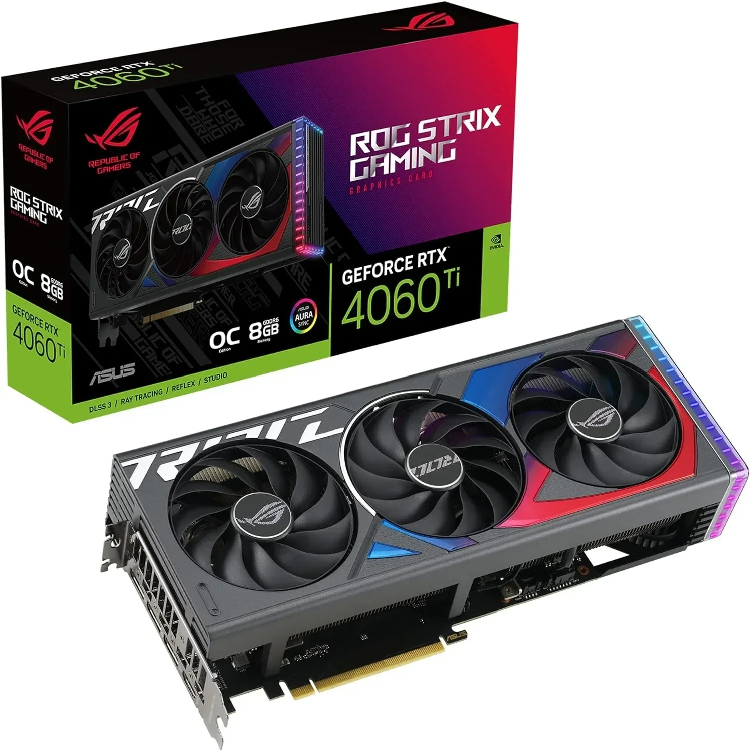 

New ASUS Video card ROG STRIX RTX 4060 TI OC 8G Graphic Card GDDR6 PCIe 4.0 8GB GPU ROG STRIX RTX4060TI O8G GAMING