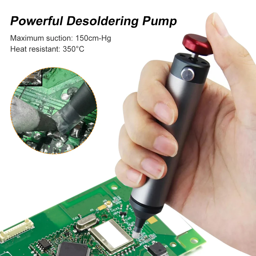 Aluminum Powerful Desoldering Pump Suction Tin Gun Soldering Sucker Pen Removal Vacuum Solder Iron Welding Repair Tool
Aluminum Powerful Desoldering Pump Suction Tin Gun Soldering Sucker Pen Removal Vacuum Solder Iron Welding Repair Tool