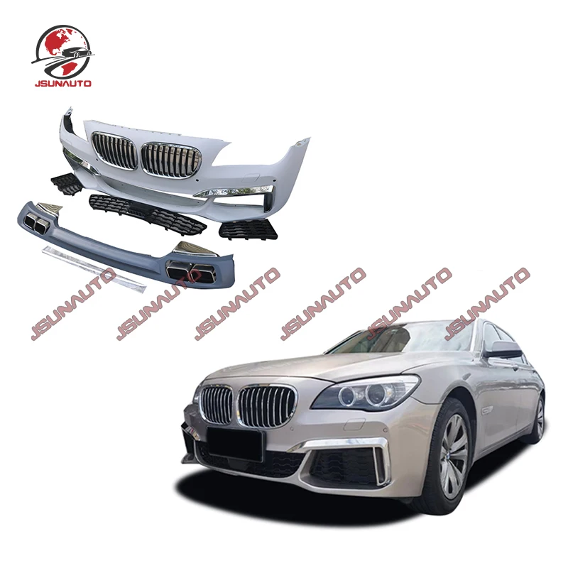 

For BMW 7 Series PP Body Kit Front Bumper M760 Style Bodykit For 7 Series 730 740 F01 F02 Rear Diffuser Exhaust Grills 2009-2014