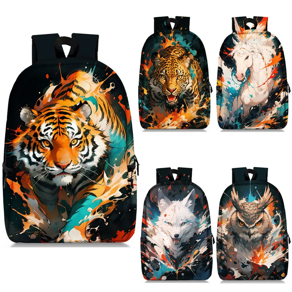 Paint Splatter Animal Backpack Watercolor Wolf Tiger Horse Rucksack Women Men Travel Bag Teenager School Bags Laptop Backpack
Paint Splatter Animal Backpack Watercolor Wolf Tiger Horse Rucksack Women Men Travel Bag Teenager School Bags Laptop Backpack