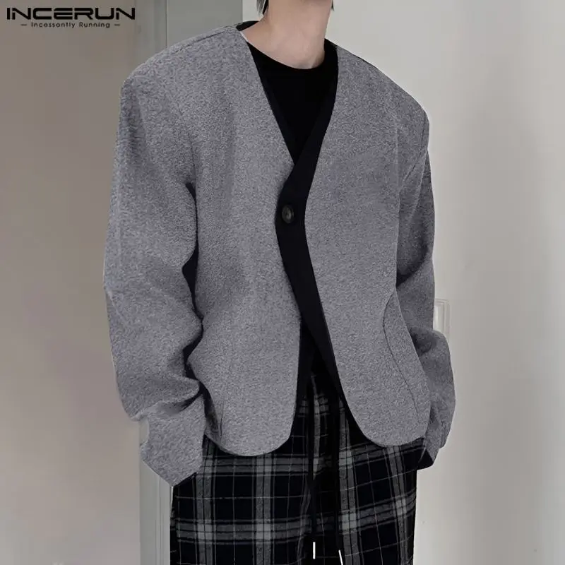 INCERUN Tops 2023 Handsome Men Collarless Shoulder Pad Shirts Leisure Hot Sale Contrast Color Long Sleeved Cardigan Blouse S-5XL
INCERUN Tops 2023 Handsome Men Collarless Shoulder Pad Shirts Leisure Hot Sale Contrast Color Long Sleeved Cardigan Blouse S-5XL