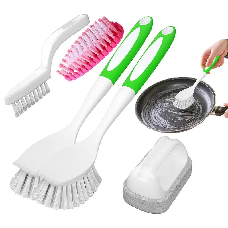 Kitchen Dishwashing Brush With Holder Non-Scrubbing Scouring Pad Tile Seam Brush Multifunctional Scrub Brush for Home Cookwares
Kitchen Dishwashing Brush With Holder Non-Scrubbing Scouring Pad Tile Seam Brush Multifunctional Scrub Brush for Home Cookwares