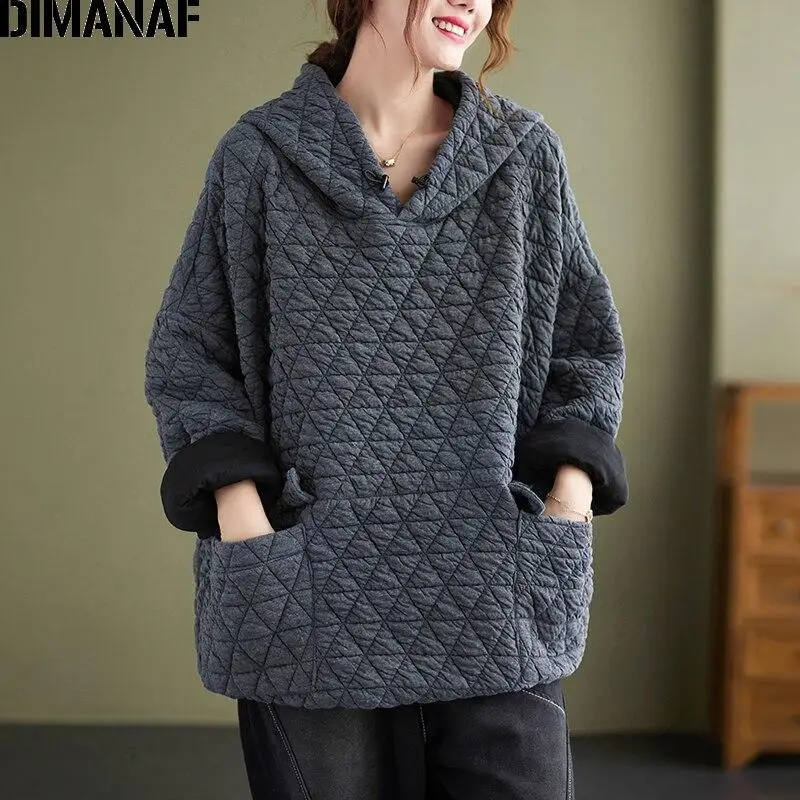 DIMANAF Autumn Winter Vintage Pullovers Tops Women Clothing Hoodies Sweatshirts Oversize Loose Casual Lady Thicken Cotton Liner
DIMANAF Autumn Winter Vintage Pullovers Tops Women Clothing Hoodies Sweatshirts Oversize Loose Casual Lady Thicken Cotton Liner