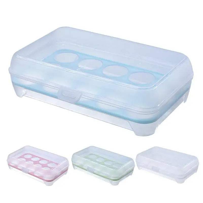 

Egg Storage Containers 15 Grids Stackable Fresh-keeping Box Egg Basket Storage Containers With Lid Kitchen Travel Organizers