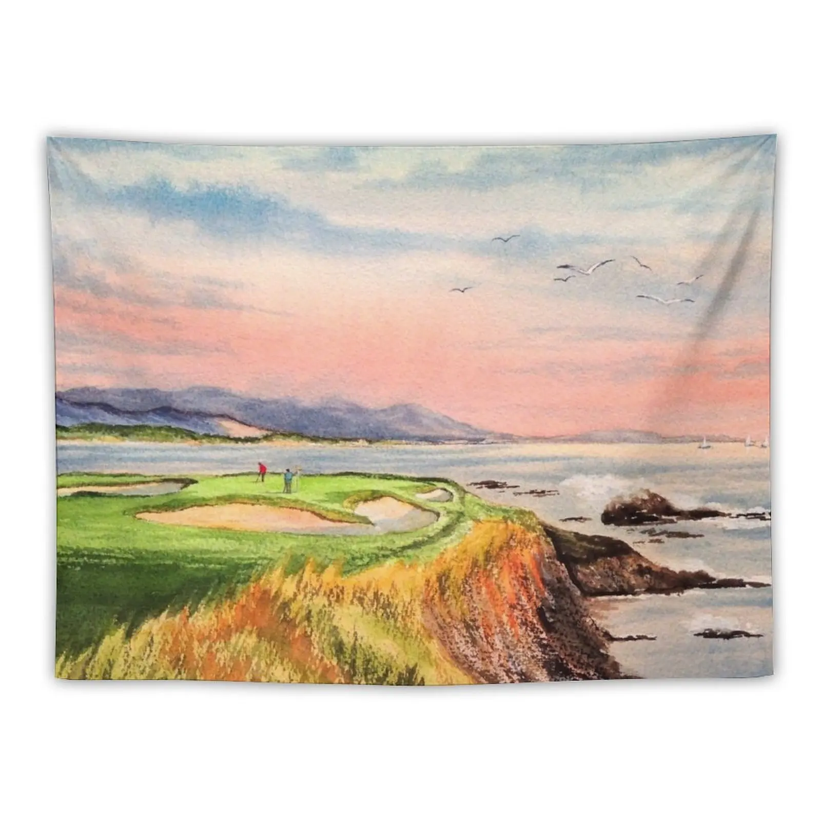 

Pebble Beach Golf Course 7th Hole Tapestry Room Ornaments Nordic Home Decor Wall Hangings Decoration Tapestry