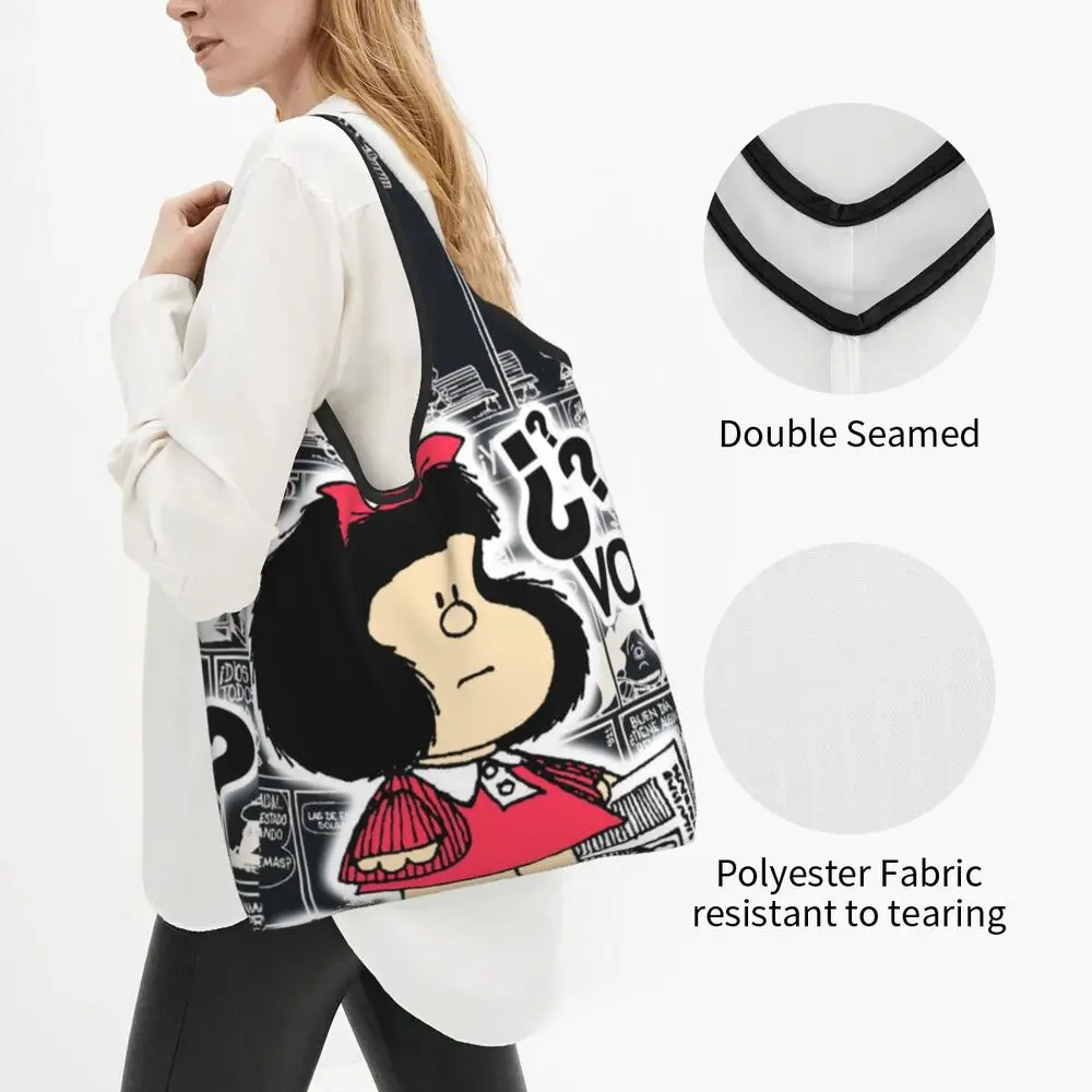 Custom Vintage Mafalda Manga Grocery Shopping Bag 11 Sb4b3cc7a67154532bad35c7a7e460d97b