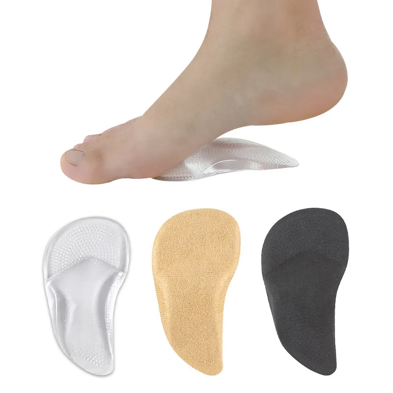 

3 Pairs Gel Arch Support Pads To Support Fallen Weak or High Arches Soothe Tired Aching Feet Self-Sticking Washable & Reusable