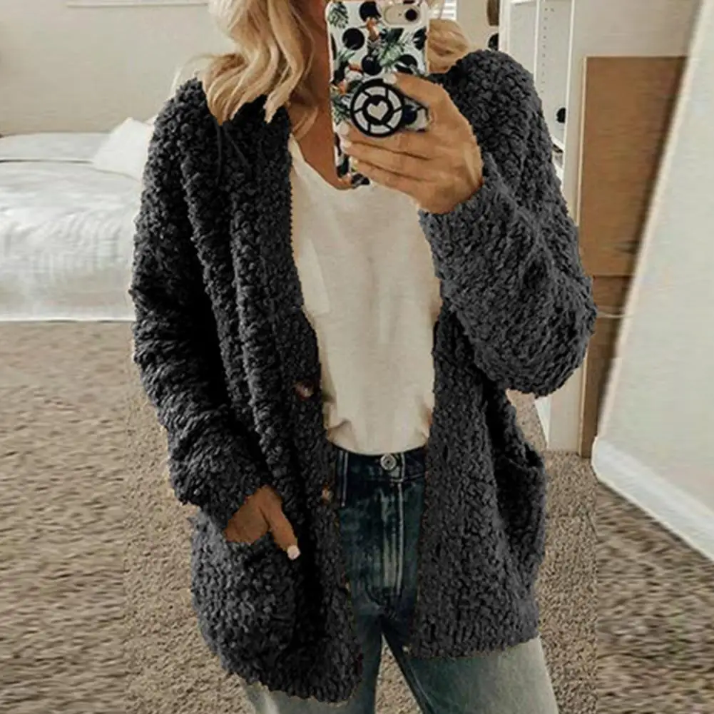 Thicken Plush Women Winter Coat Soft Casual Winter Jacket Casual Single-breasted Lady Coat Cozy Keep Warm Cardigan Thermal Coat
Thicken Plush Women Winter Coat Soft Casual Winter Jacket Casual Single-breasted Lady Coat Cozy Keep Warm Cardigan Thermal Coat