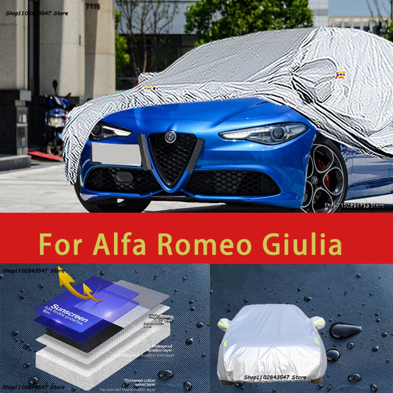 For Alfa Romeo Giulia Outdoor Protection Full Car Covers Snow Cover Sunshade Waterproof Dustproof Exterior Car accessories
For Alfa Romeo Giulia Outdoor Protection Full Car Covers Snow Cover Sunshade Waterproof Dustproof Exterior Car accessories