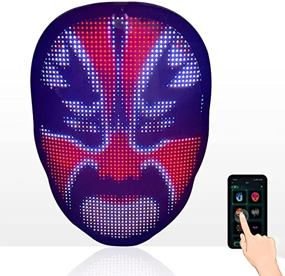 LED Light Up Mask for Women Men Glow Christmas LED Face Mask with App Bluetooth Programmable for Costume&Cosplay Party
LED Light Up Mask for Women Men Glow Christmas LED Face Mask with App Bluetooth Programmable for Costume&Cosplay Party
