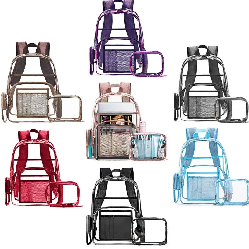 2 in 1 Clear Backpack with Cosmetic Bag Pouch Transparent PVC School Bookbag Lap
2 in 1 Clear Backpack with Cosmetic Bag Pouch Transparent PVC School Bookbag Lap