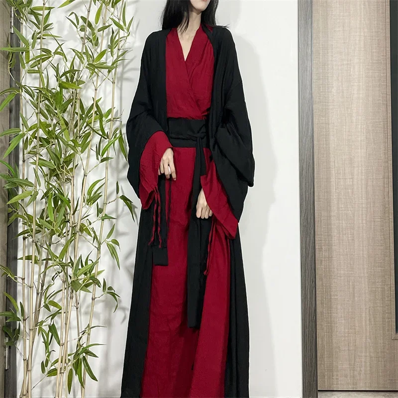 Han Element Kimono Big Sleeve Robe Women Men Unisex Clothing Red Black Hanfu Chinese Traditional Dress Stage Dance Performance
Han Element Kimono Big Sleeve Robe Women Men Unisex Clothing Red Black Hanfu Chinese Traditional Dress Stage Dance Performance