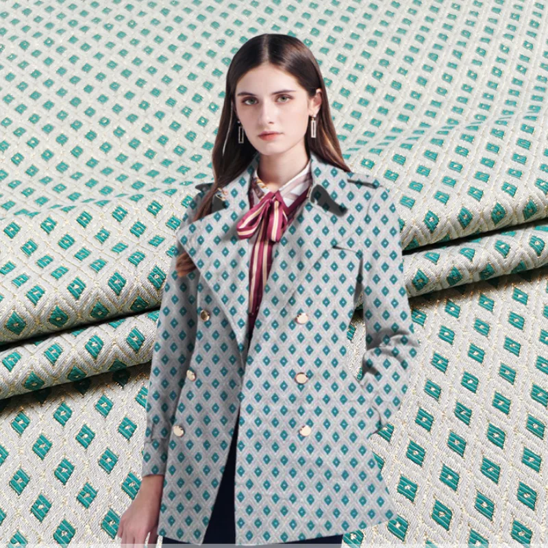 Jacquard Brocade Fabric Emerald Gold Diamond Pattern Trench Coat Suit Dress Fabrics Diy Sewing Fashion Design Wholesale Cloth
Jacquard Brocade Fabric Emerald Gold Diamond Pattern Trench Coat Suit Dress Fabrics Diy Sewing Fashion Design Wholesale Cloth
